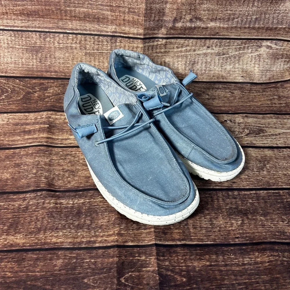 Hey Dude Wendy Stretch Canvas Light Blue Women's Loafers Shoes Size 10 40902-450